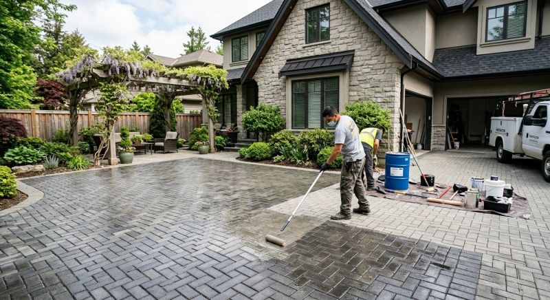 Stamped Concrete Sealing in Renton, WA